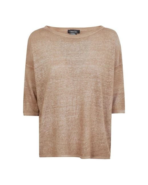 Avant Toi Natural Round-Neck Knitwear