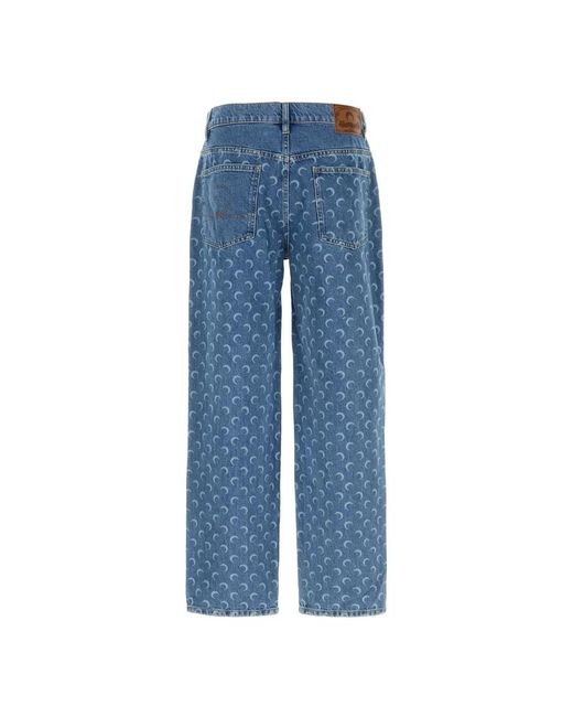 MARINE SERRE Blue Straight Fit Jeans for men