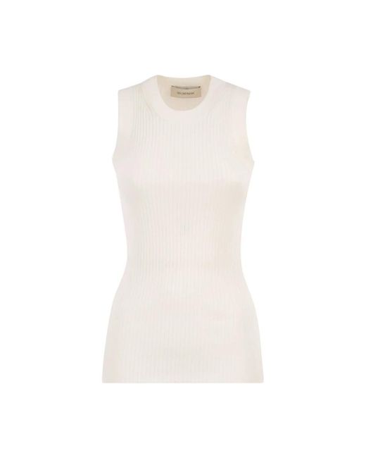 Sportmax White Sleeveless Tops