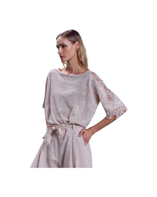 D.exterior Natural Round-Neck Knitwear