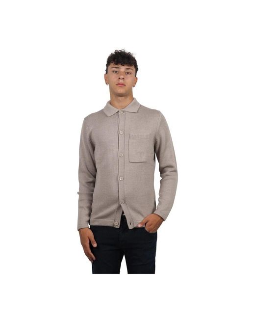 AT.P.CO Beiger Knopf-Pullover Winter Langarm in Gray für Herren