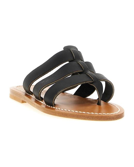 K. Jacques Black Sliders