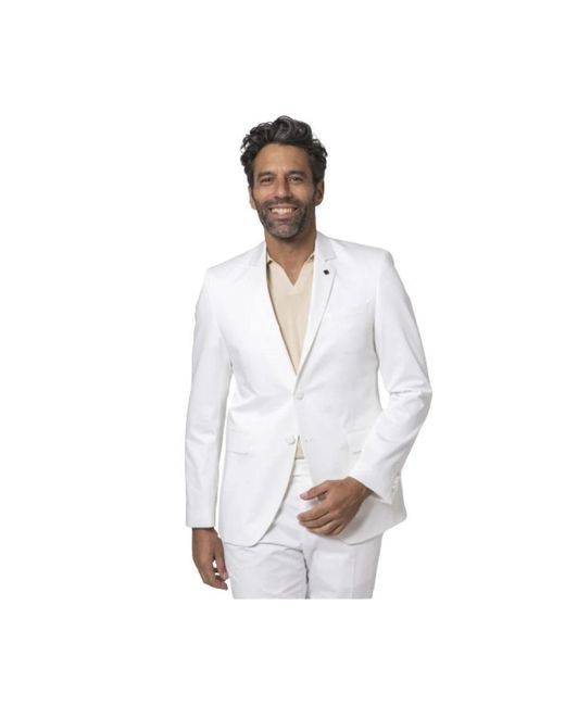 Blazer bianco in cotone satinato di Karl Lagerfeld in White da Uomo