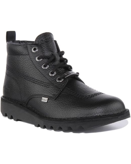 Kickers Black Lace-Up Boots for men