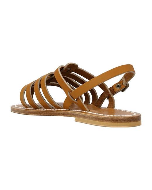 K. Jacques Brown Flat Sandals