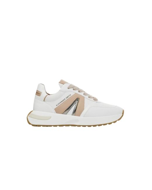 Sneakers donna hyde bianche nude di Alexander Smith in White
