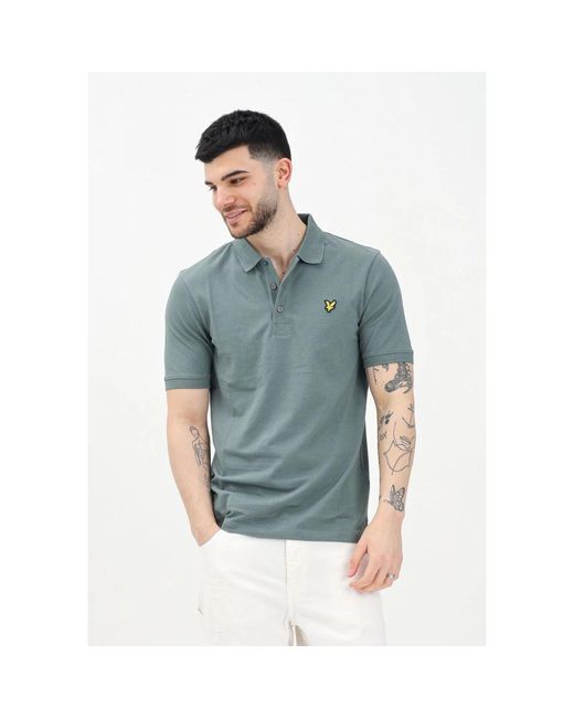Lyle & Scott Grünes Poloshirt Mit Kurzen Ärmeln in Blue für Herren