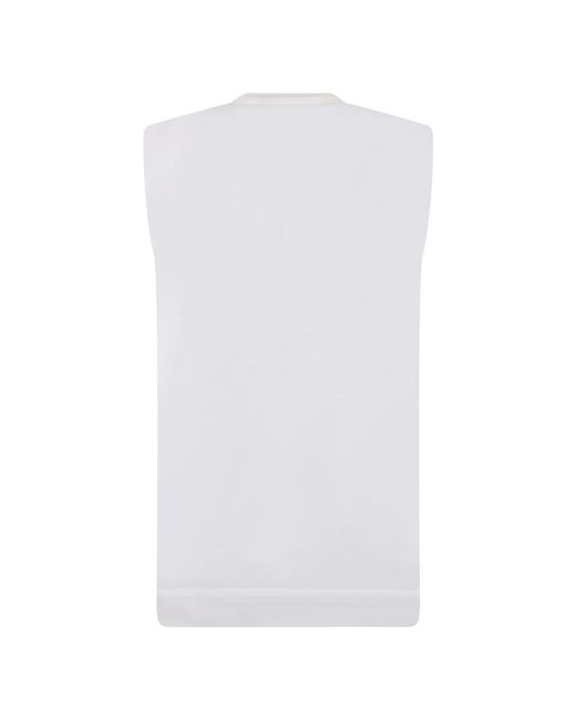Moorer White Sleeveless Tops