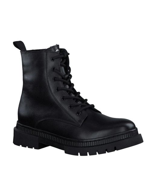 Tamaris Black Lace-Up Boots