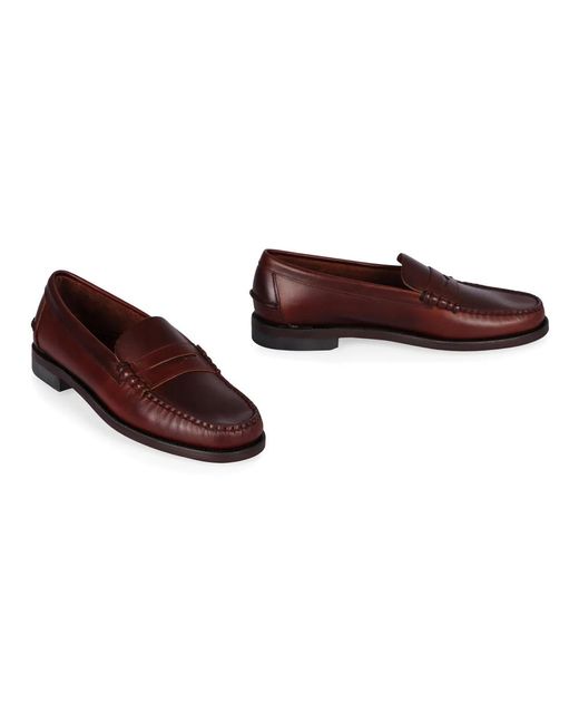 Sebago Wachsleder-Loafer in Brown für Herren