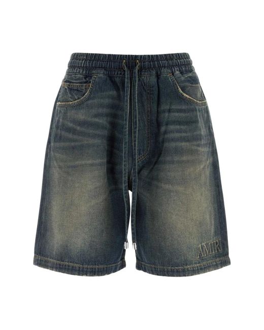 Amiri Drawstring Denim Short in het Gray voor heren