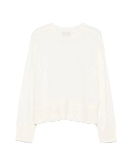 Officine Generale White Round-Neck Knitwear
