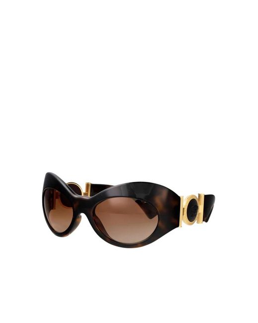 Versace Brown Sonnenbrille Mit Ovalem Rahmen