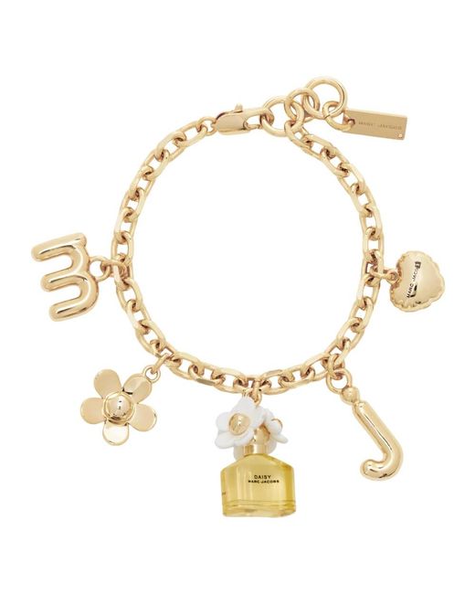 Marc Jacobs Accessoires ,Geel ,Daisy Charm Armband in het Metallic