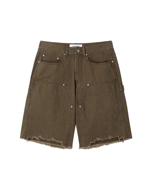 TONYWACK Green Denim Shorts for men