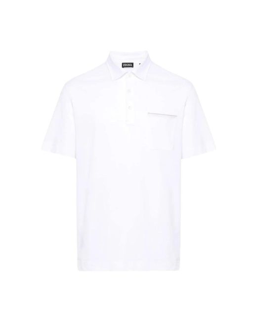 Zegna White Polo Shirts for men