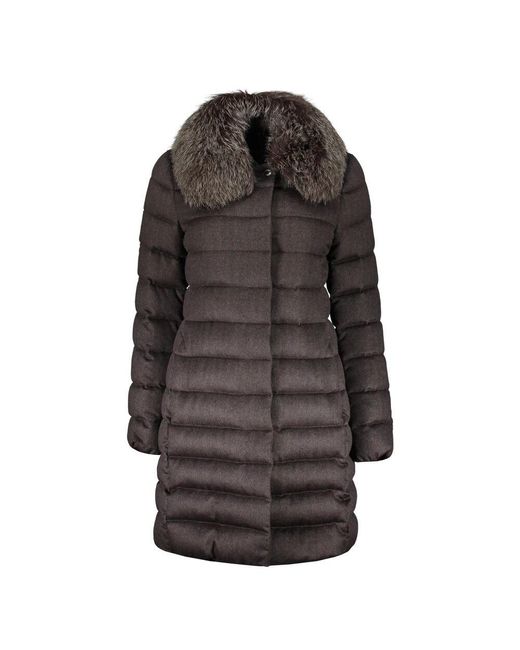 Moorer Brown Daunenjacke Mit Abnehmbarem Kunstpelz
