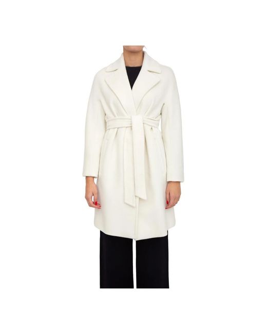 Max Mara White Belted Coats