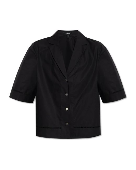 Theory Overhemden ,Zwart ,Kortemouwenshirt in het Black