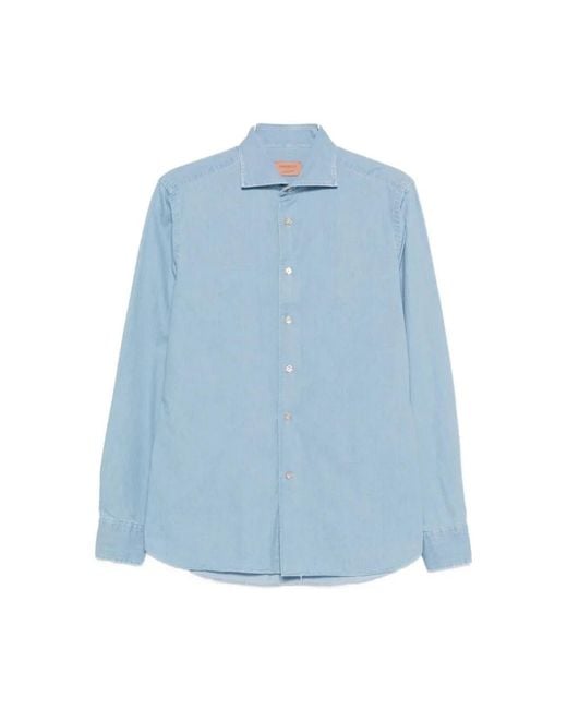 Borriello Blue Formal Shirts for men