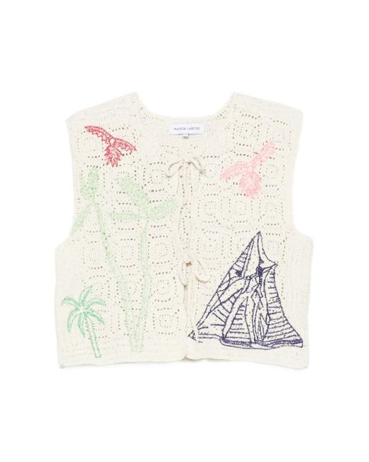 Maison Labiche White Sleeveless Tops