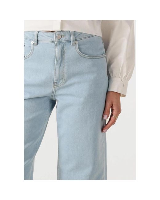 Another Label Jeans ,Blauw ,Denim Wijde Denim Jeans in het Blue