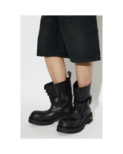 Balenciaga Black Lace-Up Boots for men