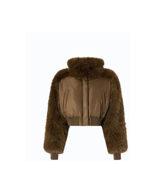 Pinko Green Faux Fur & Shearling Jackets