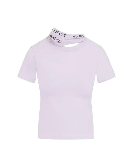 Triple collar fitted t-shirt di Y. Project in Purple