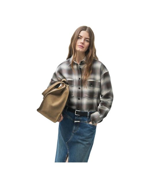 Closed Shadow-Check Shirt in het Gray