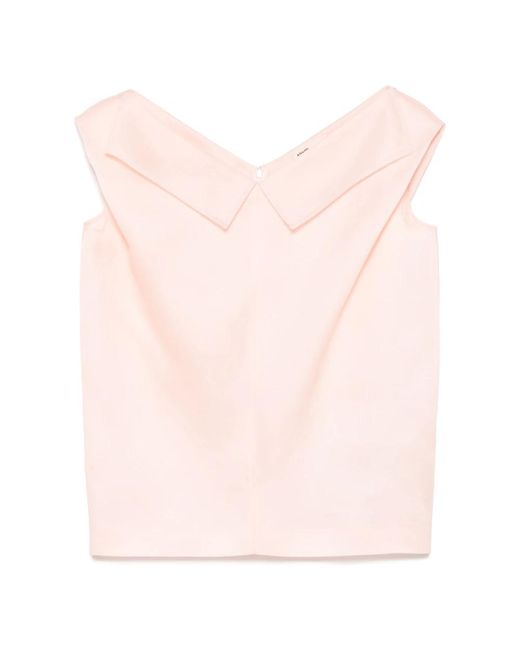 Khaite Pink Sleeveless Tops
