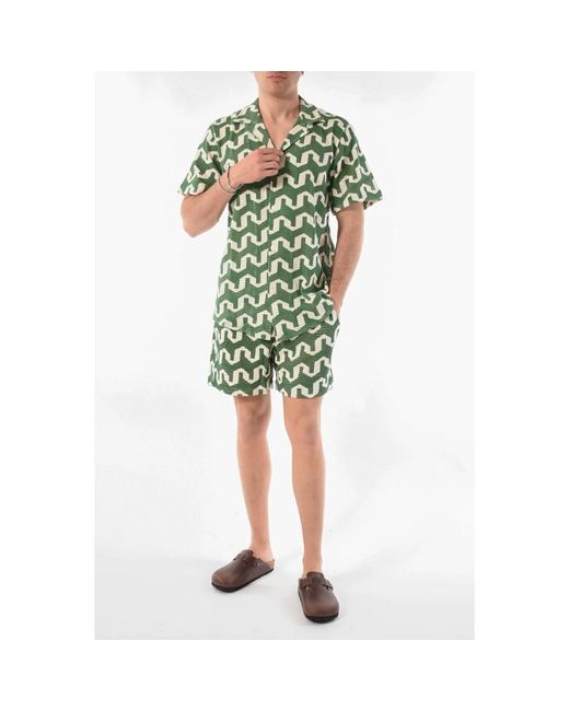 Oas Bermuda shorts aus baumwolle mit kordelzug in Green für Herren