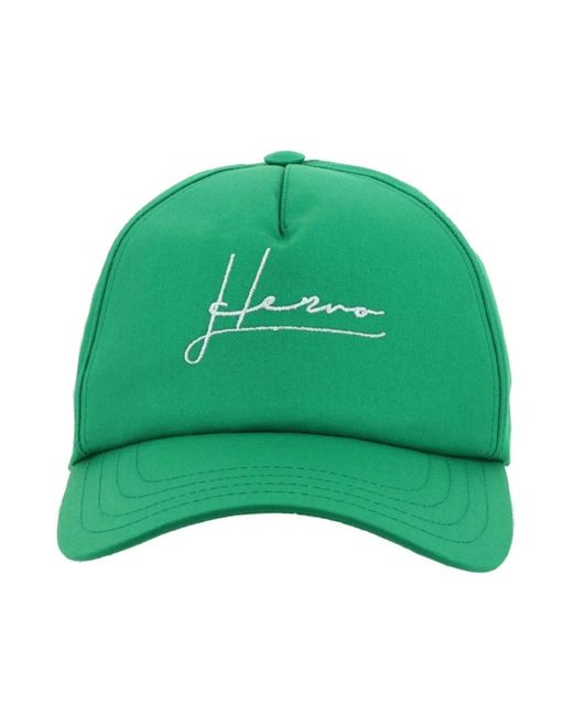Herno Cotton Logo Cap in het Green
