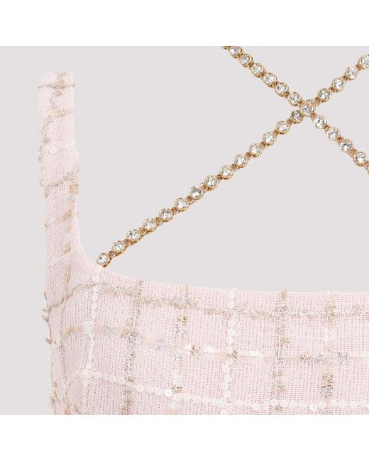 Giambattista Valli Pink Rosa tweed kristallverziertes midi-kleid
