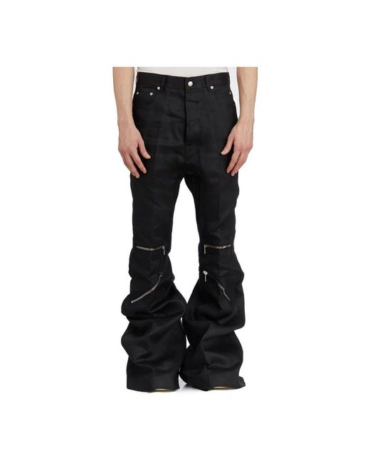 Rick Owens Black Wide Trousers for men
