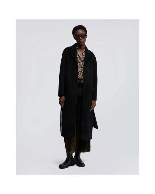 Aspesi Black Belted Coats