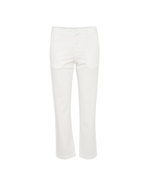 Part Two White Cropped Trousers
