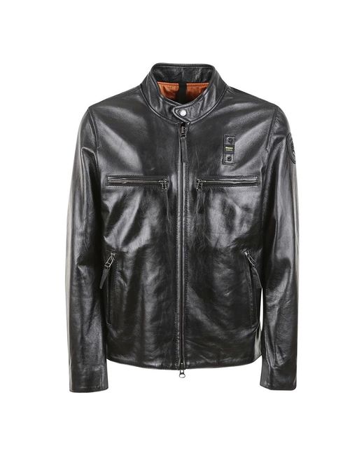 Blauer Black Leather Jackets for men