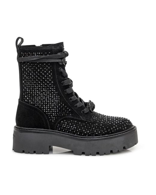 Kurt Geiger Black Lace-Up Boots