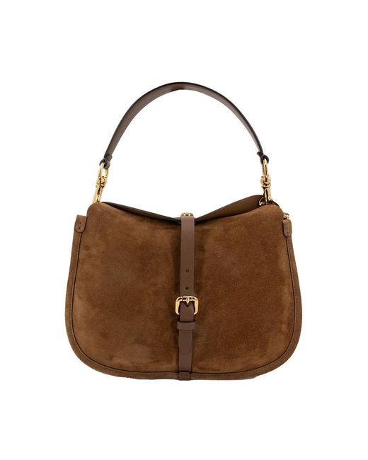 Etro Brown Hochwertige Leder Umhängetasche Mit Verstellbarem Schnallenverschluss