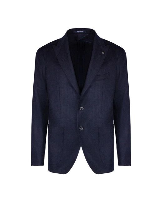 Tagliatore Jassen ,Blauw ,Leer Getailleerd Jasje in het Blue voor heren