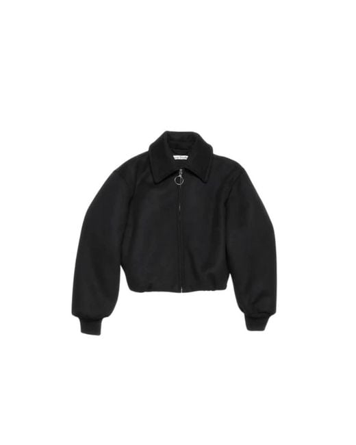 Acne Black Schwarze Bomberjacke Mit 2-Wege-Reißverschluss