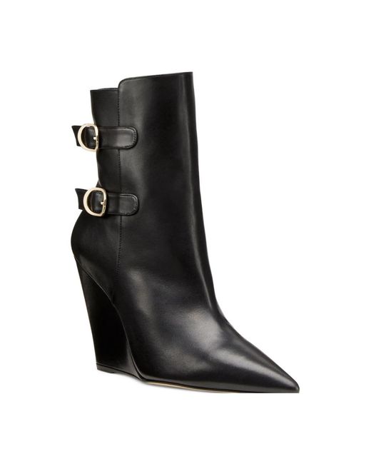 Stuart Weitzman Schoenen ,Zwart ,Leer Western-Geïnspireerde Saloon 100 Wedge Boot in het Black