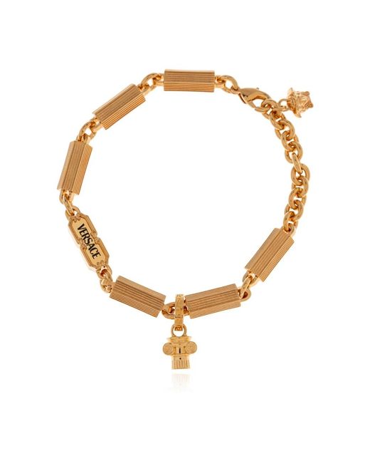 Versace Accessoires ,Geel ,Column Bracelet in het Metallic voor heren