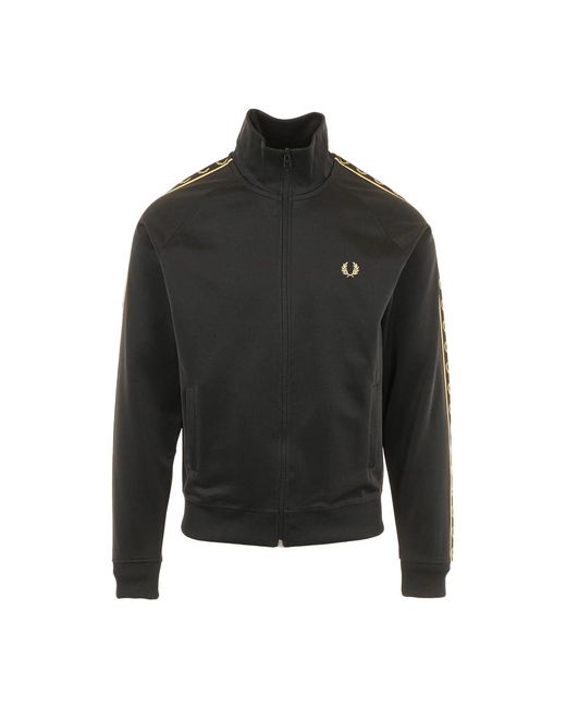 Fred Perry Contrast Tape Track Jacket in het Black voor heren