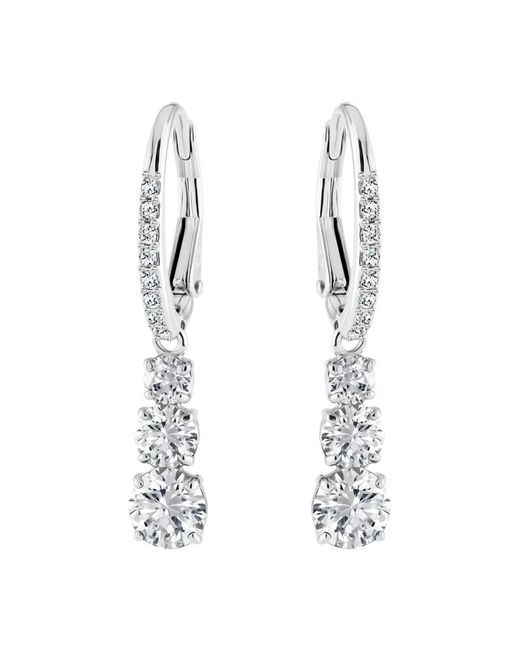 Swarovski White Attract Kreolen Damen Rundschliff Weiß Rhodiniert Stilla 5416155