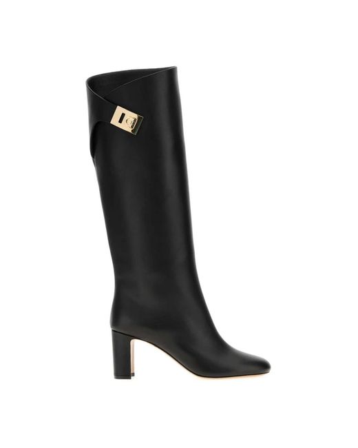 Ferragamo Black Heeled Boots