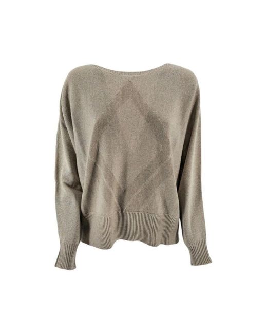 D.exterior Gray Lurex sand pullover