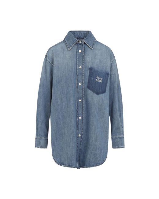 Miu Miu Denim Overhemd in het Blue