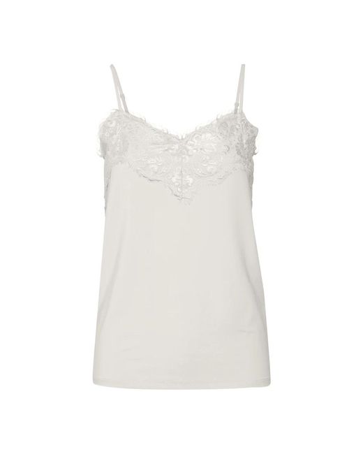 Tops sin mangas Soaked In Luxury de color White